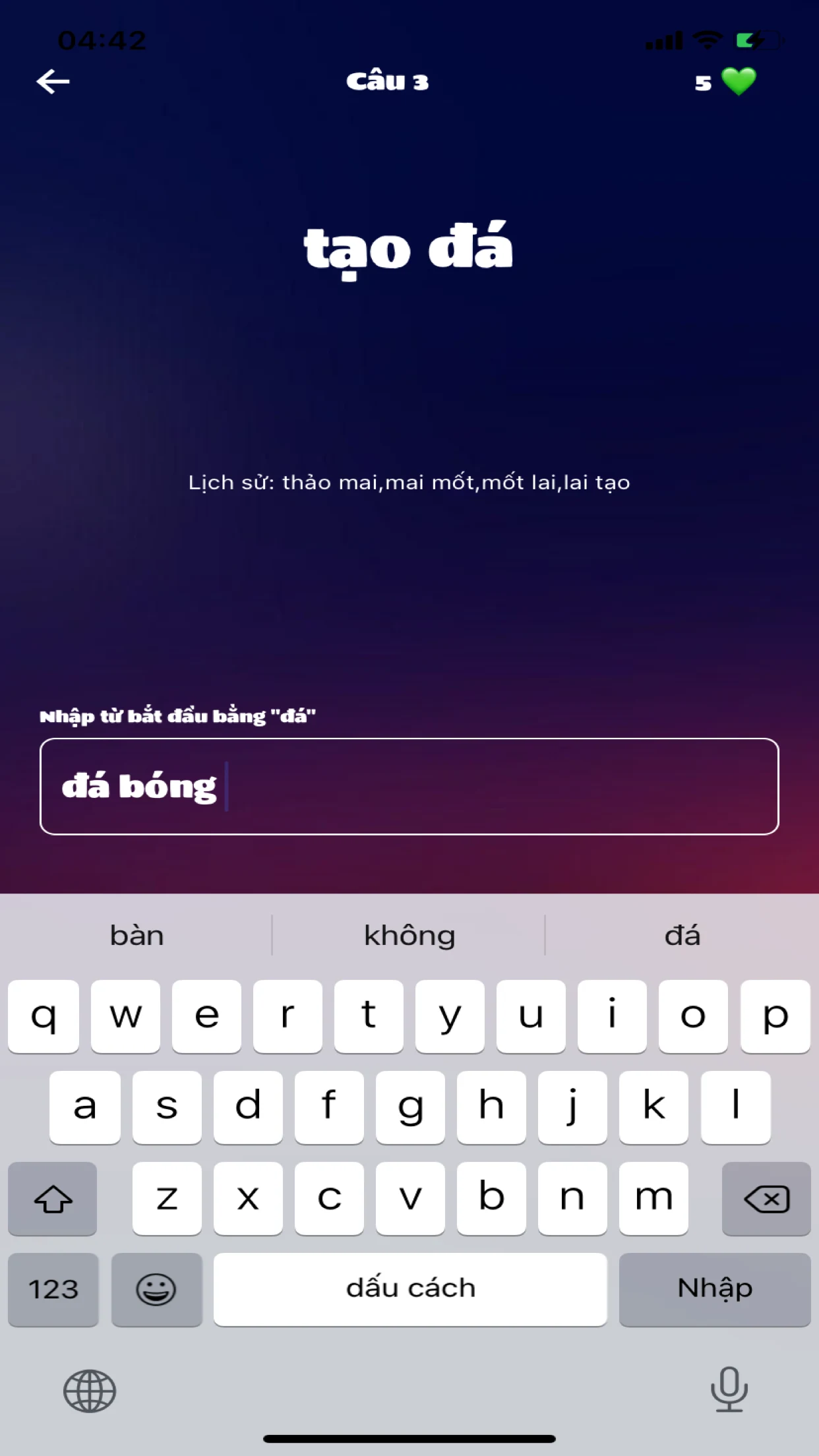 Nối từ - Chơi nối từ đi screenshot